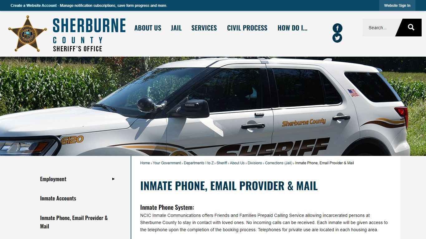 Inmate Phone, Email Provider & Mail | Sherburne County, MN